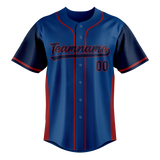 Custom Unisex Royal Blue & Red Pattern Baseball Jersey BB0000361909