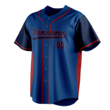 Custom Unisex Royal Blue & Red Pattern Baseball Jersey BB0000361909