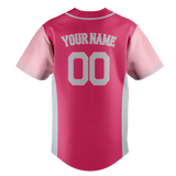 Custom Unisex Pink & Light Pink Pattern Baseball Jersey BB0000362526