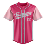 Custom Unisex Pink & Light Pink Pattern Baseball Jersey BB0000362526