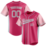 Custom Unisex Pink & Light Pink Pattern Baseball Jersey BB0000362526