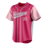 Custom Unisex Pink & Light Pink Pattern Baseball Jersey BB0000362526