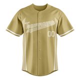 Custom Unisex Cream & Camo Pattern Baseball Jersey BB0000370506