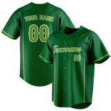 Custom Unisex Kelly Green & Green Pattern Baseball Jersey