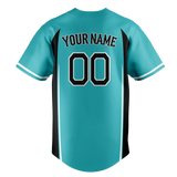 Custom Unisex Teal & Black Pattern Baseball Jersey BB0000371701