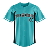 Custom Unisex Teal & Black Pattern Baseball Jersey BB0000371701