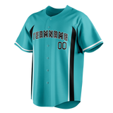 Custom Unisex Teal & Black Pattern Baseball Jersey BB0000371701