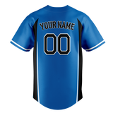 Custom Unisex Blue & Black Pattern Baseball Jersey BB0000372001