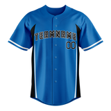 Custom Unisex Blue & Black Pattern Baseball Jersey BB0000372001