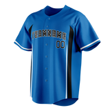 Custom Unisex Blue & Black Pattern Baseball Jersey BB0000372001