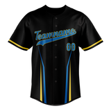 Custom Unisex Black & Blue Pattern Baseball Jersey BB0000380120