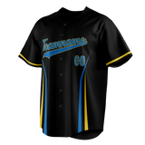 Custom Unisex Black & Blue Pattern Baseball Jersey BB0000380120