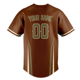 Custom Unisex Brown & Camo Pattern Baseball Jersey BB0000380706