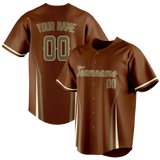 Custom Unisex Brown & Camo Pattern Baseball Jersey