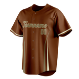 Custom Unisex Brown & Camo Pattern Baseball Jersey BB0000380706