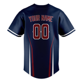 Custom Unisex Navy Blue & Maroon Pattern Baseball Jersey BB0000381808