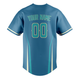 Custom Unisex Blue & Light Blue Pattern Baseball Jersey BB0000382021