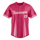 Custom Unisex Pink & Light Pink Pattern Baseball Jersey BB0000382526