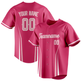 Custom Unisex Pink & Light Pink Pattern Baseball Jersey BB0000382526