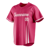 Custom Unisex Pink & Light Pink Pattern Baseball Jersey BB0000382526