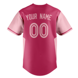 Custom Unisex Pink & Light Pink Pattern Baseball Jersey BB0000392526