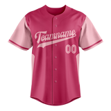 Custom Unisex Pink & Light Pink Pattern Baseball Jersey BB0000392526