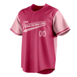 Custom Unisex Pink & Light Pink Pattern Baseball Jersey BB0000392526