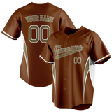 Custom Unisex Brown & Camo Pattern Baseball Jersey