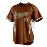 Custom Unisex Brown & Camo Pattern Baseball Jersey BB0000400706