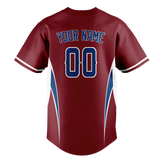 Custom Unisex Maroon & Royal Blue Pattern Baseball Jersey BB0000400819