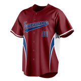 Custom Unisex Maroon & Royal Blue Pattern Baseball Jersey BB0000400819