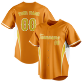 Custom Unisex Light Orange & Yellow Pattern Baseball Jersey