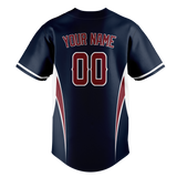 Custom Unisex Navy Blue & Maroon Pattern Baseball Jersey BB0000401808