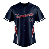 Custom Unisex Navy Blue & Maroon Pattern Baseball Jersey BB0000401808