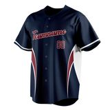 Custom Unisex Navy Blue & Maroon Pattern Baseball Jersey BB0000401808