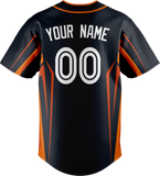 Custom Unisex Black & Light Orange Pattern Baseball Jersey BB0000410111