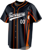 Custom Unisex Black & Light Orange Pattern Baseball Jersey BB0000410111