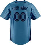 Custom Unisex Light Blue & Navy Blue Pattern Baseball Jersey BB0000412118