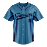 Custom Unisex Light Blue & Navy Blue Pattern Baseball Jersey BB0000412118