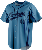 Custom Unisex Light Blue & Navy Blue Pattern Baseball Jersey BB0000412118