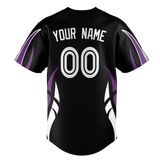 Custom Unisex Black & Light Purple Pattern Baseball Jersey BB0000420124