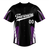 Custom Unisex Black & Light Purple Pattern Baseball Jersey BB0000420124