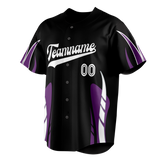 Custom Unisex Black & Light Purple Pattern Baseball Jersey BB0000420124