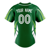 Custom Unisex Green & Kelly Green Pattern Baseball Jersey BB0000421415