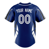 Custom Unisex Royal Blue & White Pattern Baseball Jersey BB0000421902