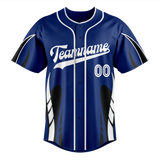 Custom Unisex Royal Blue & White Pattern Baseball Jersey BB0000421902