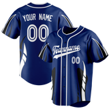 Custom Unisex Royal Blue & White Pattern Baseball Jersey