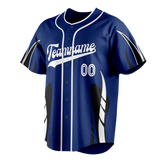 Custom Unisex Royal Blue & White Pattern Baseball Jersey BB0000421902