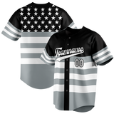 Custom Unisex Black & Gray Pattern Baseball Jersey BB0000430103