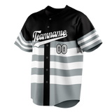 Custom Unisex Black & Gray Pattern Baseball Jersey BB0000430103